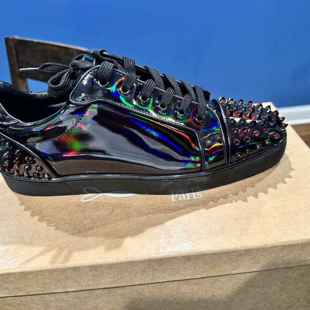 Christian Louboutin Black Sneakers with Signature Red Soles - Picture 5 of 7
